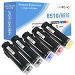 5 Packs Cartouches de Toner Compatibles (2BK + C M Y) Grand Rendement de 5500 Pages en Noir et de 4300 Pages en C M Y pour Xerox Phaser 6510 6510V/N 6510V/DN 6510V/DNI, WorkCentre 6515 6515V/N 6515V