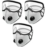 Yzmrbdqc - Masque de sport 3 pièces avec soupapes d'expiration, masque de sport anti-poussière réglable de protection personnelle