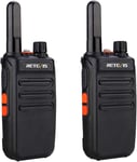 Rb635 Talkie Walkie Mini,Pmr446 Talkie Walkie Avec Lampe De Poche,Walkie Talkie Sans Licence,Vox,Alerte D'Urgence,Portable Talkie Walkie Exterieur Pour Camping,Cyclisme(Noir,2Pcs)