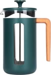 La Cafetière Pisa Stainless Steel Cafetière, 8 Cup French Press, Green, Cream