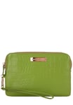 Smith & Canova Womens Embossed Leather USB Charging Purse Clutch Bag - Lime Green - One Size