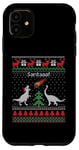 Coque pour iPhone 11 Pull de Noël avec motif dinosaure moche