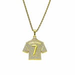 Jersey Halsband för Män, Hip Hop Ronaldo Nr 7 Jersey Halsband Nummer 7 Fotbollströja Hängsmycke Halsband Män