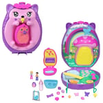 Polly Pocket Maman et Bébé Hérissons Coffret de Voyage 2 en 1 avec 2 Mini-Figurines et 16 Accessoires, Coffret Sac à Main hérisson sur Le thème des Animaux, JBJ91