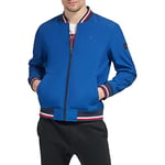 Tommy Hilfiger Men's Lightweight Varsity Rib Knit Bomber Jacket Shell, Royal Blue, M