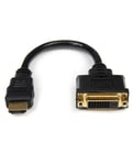 StarTech.com Câble adaptateur vidéo HDMI vers DVI-D de 20 cm - mâle DVI femelle