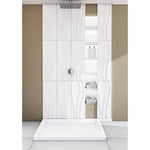 Otitec - Receveur de douche en acrylique noir - structure en pierre - rectangulaire - campinos - 120 x 80 - blanc