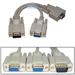 2 WAY DUAL SVGA MONITOR Y SPLITTER 15 PIN CABLE ADAPTER LAPTOP LEAD 2 to 1 PC