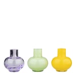 Marimekko - Vases vas 6 cm 3-pack grön/citron/ametist