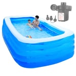 Inflatable Pool With Air Pump, Family Pool, Inflatable Swimming Pool, Inflatable Kiddie Pools, Swim Center Family Pool 4 Layer,For Kids, Adults, Toddlers, Outdoor, Garden, Backyard