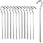 Aluminiumtältpinnar, 14-pack 18 cm tältkrokar tältpinnar Hårda markpinnar idealiska för trädgårdsarbete, camping, fiske och tältning