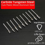 Tungsten Steel Carbide For Dremel Rotary Tool Burr Drill Bits Milling Cutter