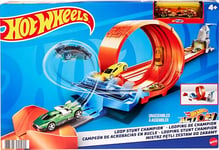 Hot Wheels Action Coffret Looping de Champion avec propulseur et Rampe pour Courses et Cascades, Petite Voiture Incluse, Jouet pour Enfant, GTV13