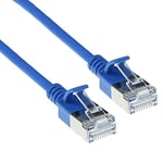 ACT DC7601 Câble réseau CAT6a, U/FTP LSZH, fin, 3,8 mm, flexible, sans accroc, avec fiche RJ45, pour une utilisation dans les centres de données, 1 m, bleu