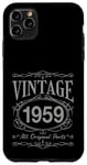 Coque pour iPhone 11 Pro Max Anniversaire 65 Vintage Original Parts 1959 Née