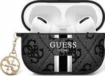 Guess Guess Guap2p4rpsk Airpods Pro 2 (2022/2023) Cover Black/Black 4G Printed Stripes Charm