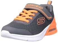 Skechers Garçon 403773l Nvlm Basket, Charcoal Textile/Orange Trim, 27.5 EU