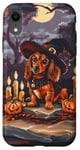 iPhone XR Funny Red Dachshund Dog Witch Hat Halloween Men Women Kids Case