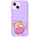 Coque violet Iphone 14 donut chat