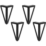 4x Pieds de Table en Métal Triangulaires Noir 15cm Pieds de Meubles Style Moderne pour Armoires Canapés Lit