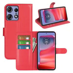 Moto Edge 50 Pro Pu Wallet Case [Red]