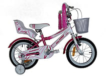 Umit Cible de vélo Unisexe pour Enfant 14" Rose/Blanc