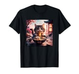 Kawaii Cat Ramen Noodle Lover Anime Style Art Funny Graphic T-Shirt