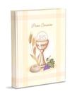 First Communion Photo Album 23 x 30 cm 60 White Pages in Thick and Durable Cardboard Intervaled with Pergamin, Goblet and Ears