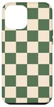 iPhone 14 Pro Max Green and Cream Classic Checkered Big Vintage Checkerboard Case