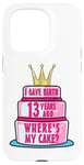 Coque pour iPhone 15 Pro J'ai accouché il y a 13 ans, mon anniversaire Where's My Cake Funny Mom