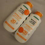 2 x 200 ml Garnier Ambre Solaire Hydra 24h Protect Hydrating SPF20 Lotion