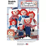 Simplicity Children's Raggedy Ann And Andy Doll Sewing Pattern, 8043