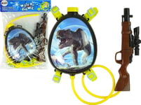 Lean Cars Import Leantoys Water Gun Brown Magazine Backpack Harness Dinosaurs Blue.