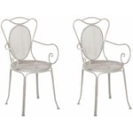 2 Chaises de Jardin Terrasse ou Blacon Type Bistro en Métal Gris Design Classique et Romantique Beliani