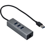 i-tec - USB 3.0 Metal 3-Port USB HUB med Gigabit Ethernet