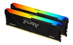 Kingston FURY Beast RGB 64GB 3200MT/s DDR4 CL16 DIMM (Kit of 2) Computer Memory KF432C16BB2AK2/64