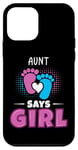 Coque pour iPhone 12 mini Aunt Says Girl Tenue de révélation du sexe pour bébé