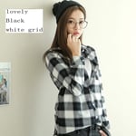 Women'S Shirt Fashion Ladies Plaid Shirt Tops Long Sleeve Women Casual Embroidered Shirt Pure Cotton Flannel Shirt Blouse Women Shirts-By0807_L