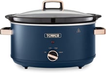 Tower T16043MNB Cavaletto 6.5 Litre Slow Cooker Litres, Midnight Blue 