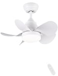 CJOY Ventilateur de Plafond, Blanc Ventilateur Plafond Silencieux avec Lumiere et Telecommande, Gradation des Températures en Trois Couleurs, 6 Vitesses, 5 Pales DC Réversible pour Chambre 57cm