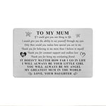 Yobent Mum Christmas Gifts from Daughter, Happy Birthday Mum Gift Card, Personalized Thank You Mum Gift for Women, I Love My Mum Wallet Card, Mothers Day Gift from Daughter, Valentine's to Best Mum