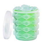 New Ice Cube Maker Silicone Bucket Mold Cooler With Lid Indoors/Outdoors Use Makes Small Nugget Ice Chips for Soft Drinks Beverage Wine Beer Whiskey Cocktail Safe Healthy BPA Free Ice Tray Cylinder
