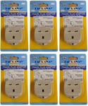 6x Far & Away Double Earthed Continental EU European Travel Adaptor Plug