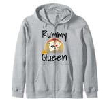 Funny Rummy Queen Card Game Winner Mom Mother Grandmother Zip Hoodie