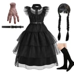 Girls Wednesday Dress - Addams Family Halloween Costume for Kids' Cosplay