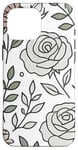 Coque pour iPhone 16 Pro Max Rose florale botanique, style minimaliste