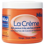 Mixa Intensif Peaux Sèches - La Crème des Peaux Très Sèches et Ternes - Multi Usages Visage, Corps, Mains, Pieds - Nourrit 48h et Ravive l'Éclat - Pénétration Rapide - Hypoallergénique - Pot 400 ml