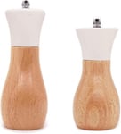 Salt Grinder White Wooden Pepper Grinder Sea Salt And Pepper Grinders Set 5”