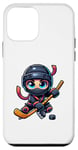 Coque pour iPhone 12 mini Joueur ninja de hockey sur glace