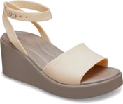 Crocs Womens Wedge Sandals Brooklyn Strap tan UK Size 7